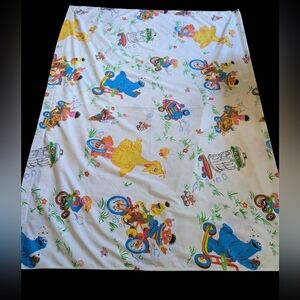 Vintage Sesame Street Twin Sheet Set JCPenney Muslin Big Bird Grover Cookie Mons